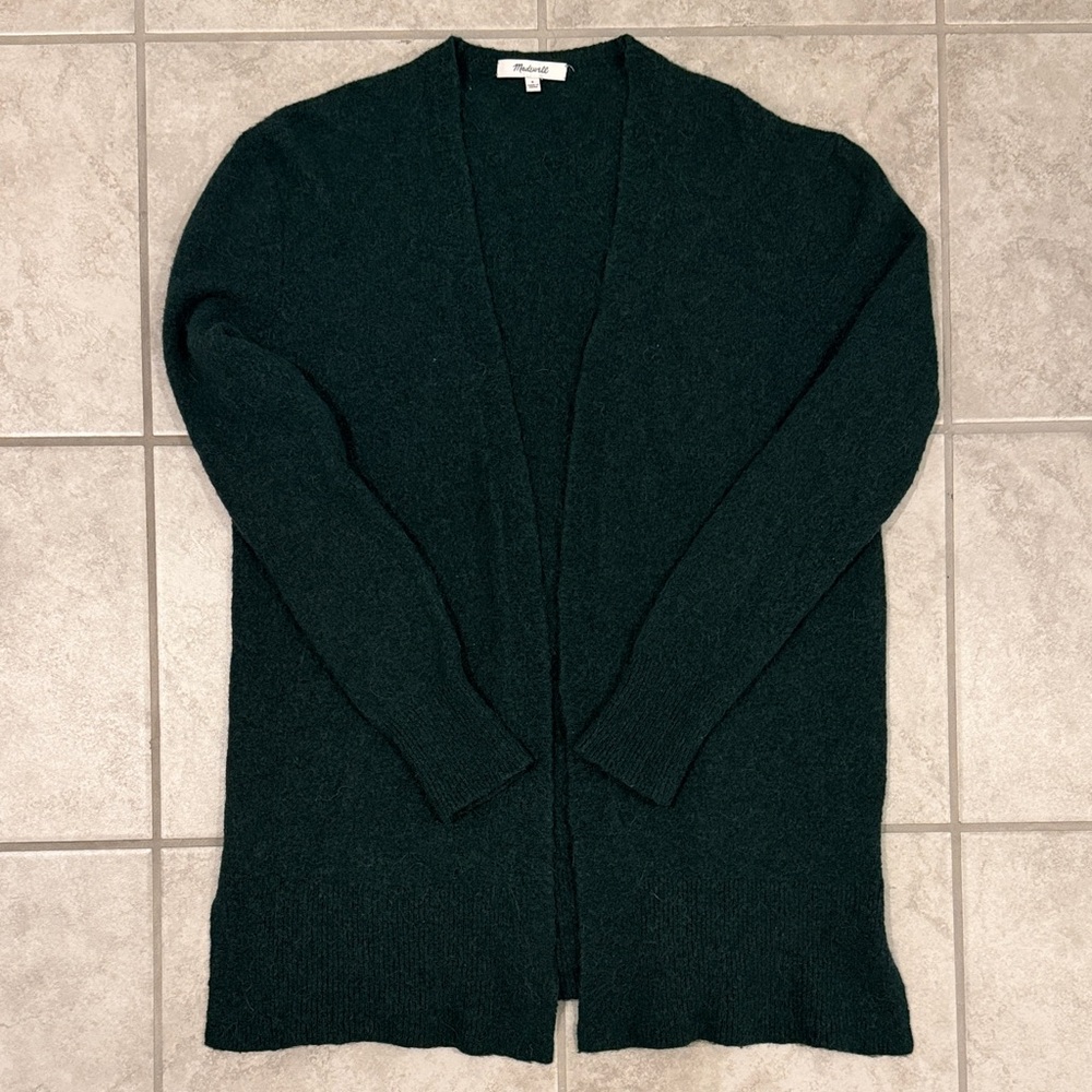 Madewell Dark Green Open Front Cardigan